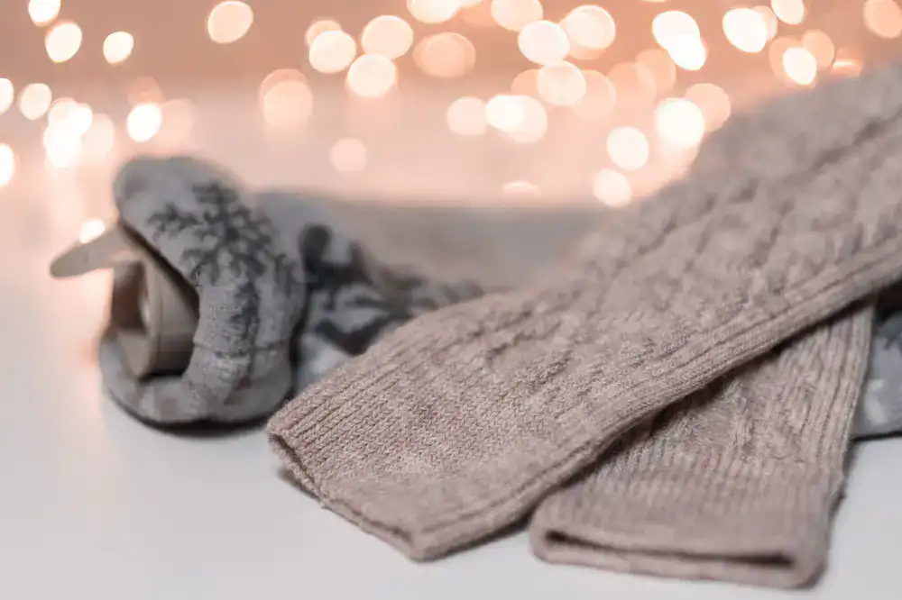 Warm knitted wool socks