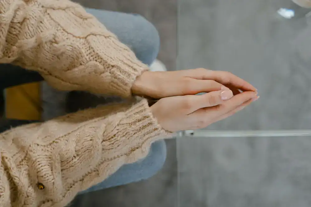 Classic hand-knitted sweater with intricate cables